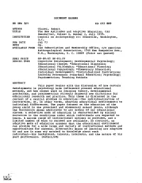 The New Aptitudes and Adaptive Education. CAE Newsletter, Volume 4, Number 2, July 197