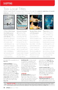 Top Local Titles What Makes West Coasters Tick? Find out Through This Eclectic Selection of Recent Releases, Available at Local Bookstores (Page 31).—Sheri Radford
