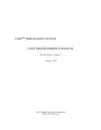UNIX Version 7 Volume 1