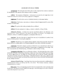 GLOSSARY of LEGAL TERMS Ad Damnum