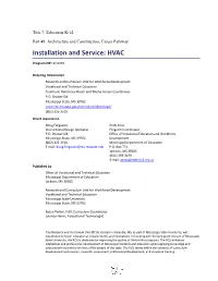 Installation and Service: HVAC