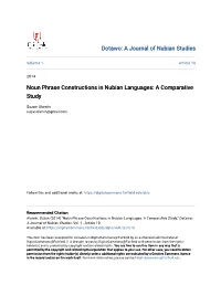 Noun Phrase Constructions in Nubian Languages: a Comparative Study