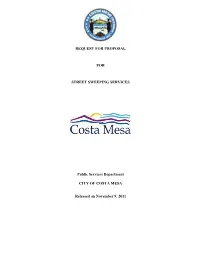 Request for Proposal for Street Sweeping Services