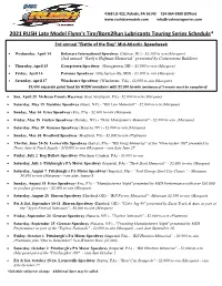 Touring Schedule 2021.Pdf