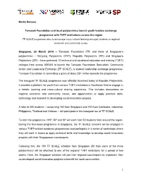 1 Media Release Temasek Foundation and Local Polytechnics