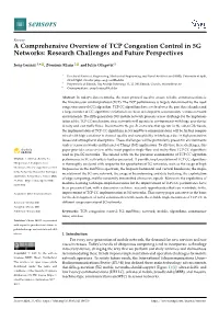A Comprehensive Overview of TCP Congestion Control in 5G Networks: Research Challenges and Future Perspectives