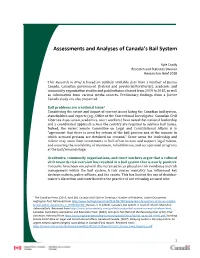 Assessments and Analyses of Canada's