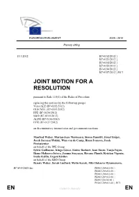 En En Joint Motion for a Resolution