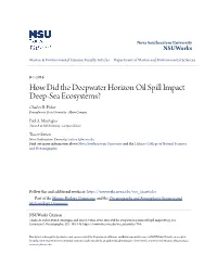 How Did the Deepwater Horizon Oil Spill Impact Deep-Sea Ecosystems? Charles R