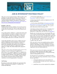 Job & Internship Postings Policy