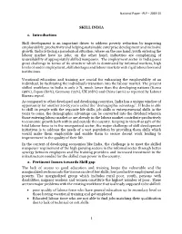 SKILL INDIA 1. Introduction Skill Development Is an Important Driver