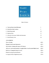 Table of Contents A. Vision and Instructional Philosophy 2 B. School