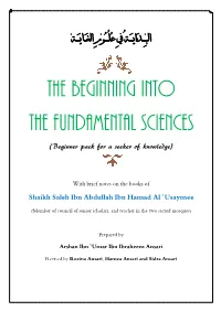 The Beginning Into the Fundamental Sciences