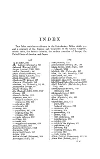 Tms Index Contains No Reference to the Introductory Tables Which Pre- Sent a Summary of the Finance and Commerce of the United K
