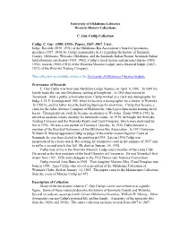 University of Oklahoma Libraries Western History Collections C. Guy