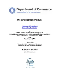 Weatherization Manual