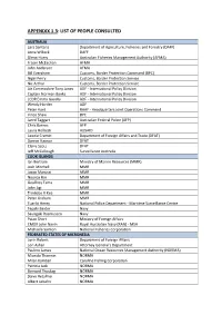 Appendix 1.3 : List of People Consulted