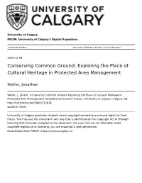 Conserving Common Ground: Exploring the Place of Cultural Heritage in Protected Area Management