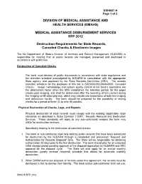 Destruction Requirements for State Records, Canceled Checks & Electronic Images