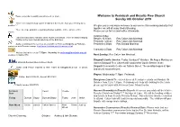 Ferintosh and Resolis Free Church Sunday 6Th October 2019 There Is an Induction Loop System Installed in the Church