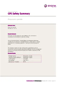 GPS Safety Summary