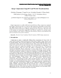 Image Compression Using DCT and Wavelet Transformations