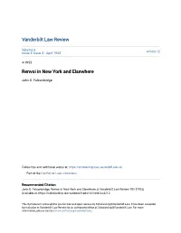 Renvoi in New York and Elsewhere