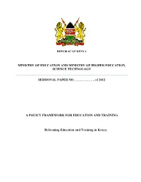 Sessional Paper No………………