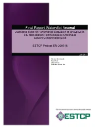 Watervliet Arsenal Diagnostic Tools for Performance Evaluation of Innovative In- Situ Remediation Technologies at Chlorinated Solvent-Contaminated Sites