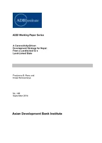 A Connectivity-Driven Development Strategy for Nepal: from a Landlocked to a Land-Linked State