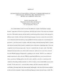 Abstract Examination of Task-Based Language