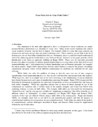 From Fuzzy Sets to Crisp Truth Tables1 Charles C. Ragin