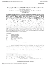 Monopropellant Hydrazine 700 Lbf Throttling Terminal Descent Engine