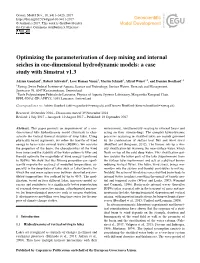 Optimizing the Parameterization of Deep Mixing and Internal Seiches in One-Dimensional Hydrodynamic Models: a Case Study with Simstrat V1.3