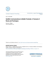 Satellite Communications to Mobile Terminals -A Forecast of Needs and Techniques