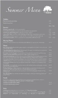Summer Menu Nibbles Warm Homemade Breads and Dips £3.50