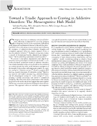 Toward a Triadic Approach to Craving in Addictive Disorders
