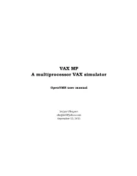 VAX MP a Multiprocessor VAX Simulator