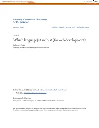 Which Language(S) Are Best (For Web Development) Jackson A