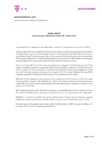 Annual Report on Operations for 2019