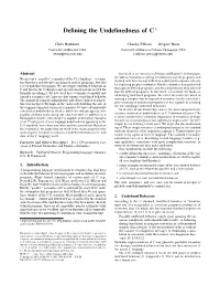 Defining the Undefinedness of C