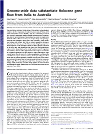 Genome-Wide Data Substantiate Holocene Gene Flow from India To