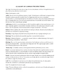 Glossary of Common Theatre Terms