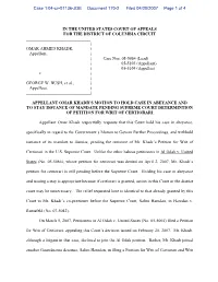 OMAR AHMED KHADR, ) Appellant, ) ) Case Nos