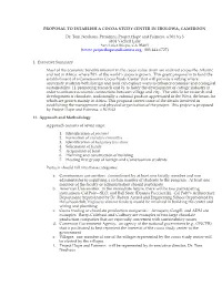Proposal to Establish a Cocoa Study Center in Ebolowa, Cameroon