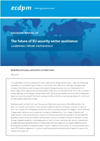 The Future of EU Security Sector Assistance: Learning from Experience