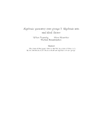 Algebraic Geometry Over Groups I: Algebraic Sets and Ideal Theory