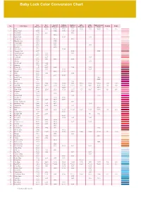 Baby Lock Color Conversion Chart