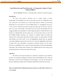Caste Hierarchy and Class Hierarchy: a Comparative Study of Tamil Nadu and Bihar*