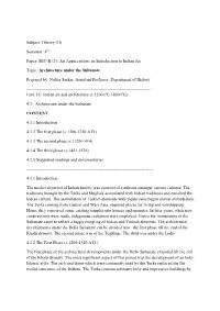 Department of History, 4Th Sem. Sec-B 2 the Sultanate